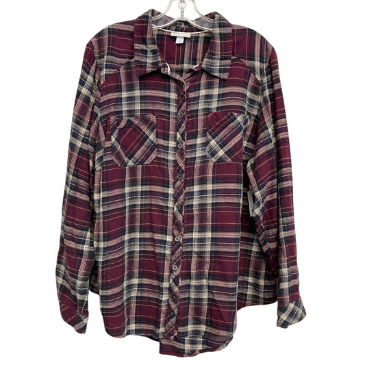 Top Ls By Westport In Plaid Pattern, Size:2X