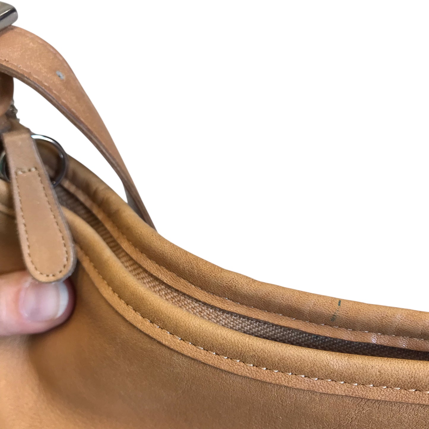 Crossbody Designer By Coach In Tan, Size:Small