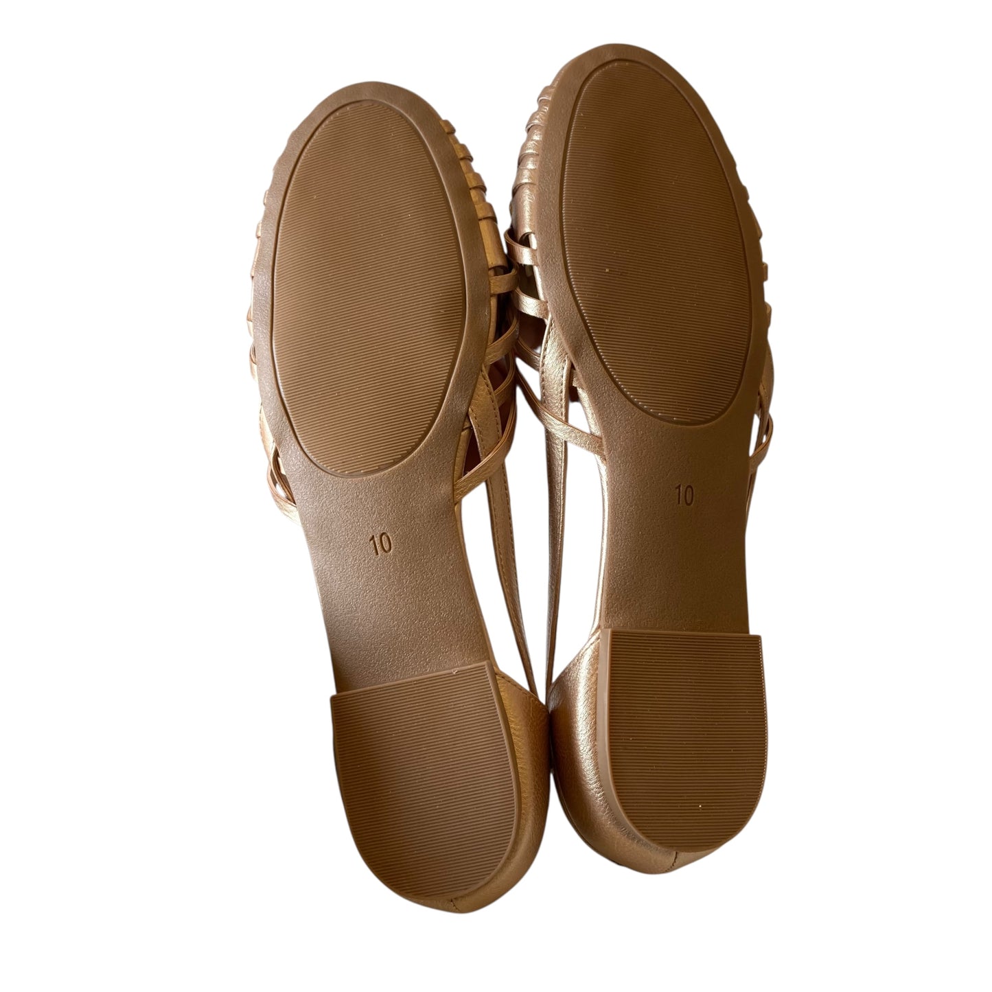 Sandals Flats By Journee In Gold, Size:10