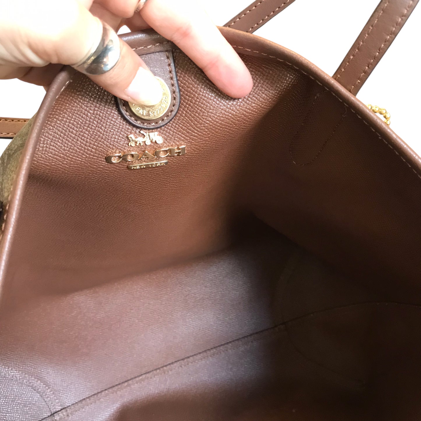 Tote Designer By Coach In Brown, Size:Medium