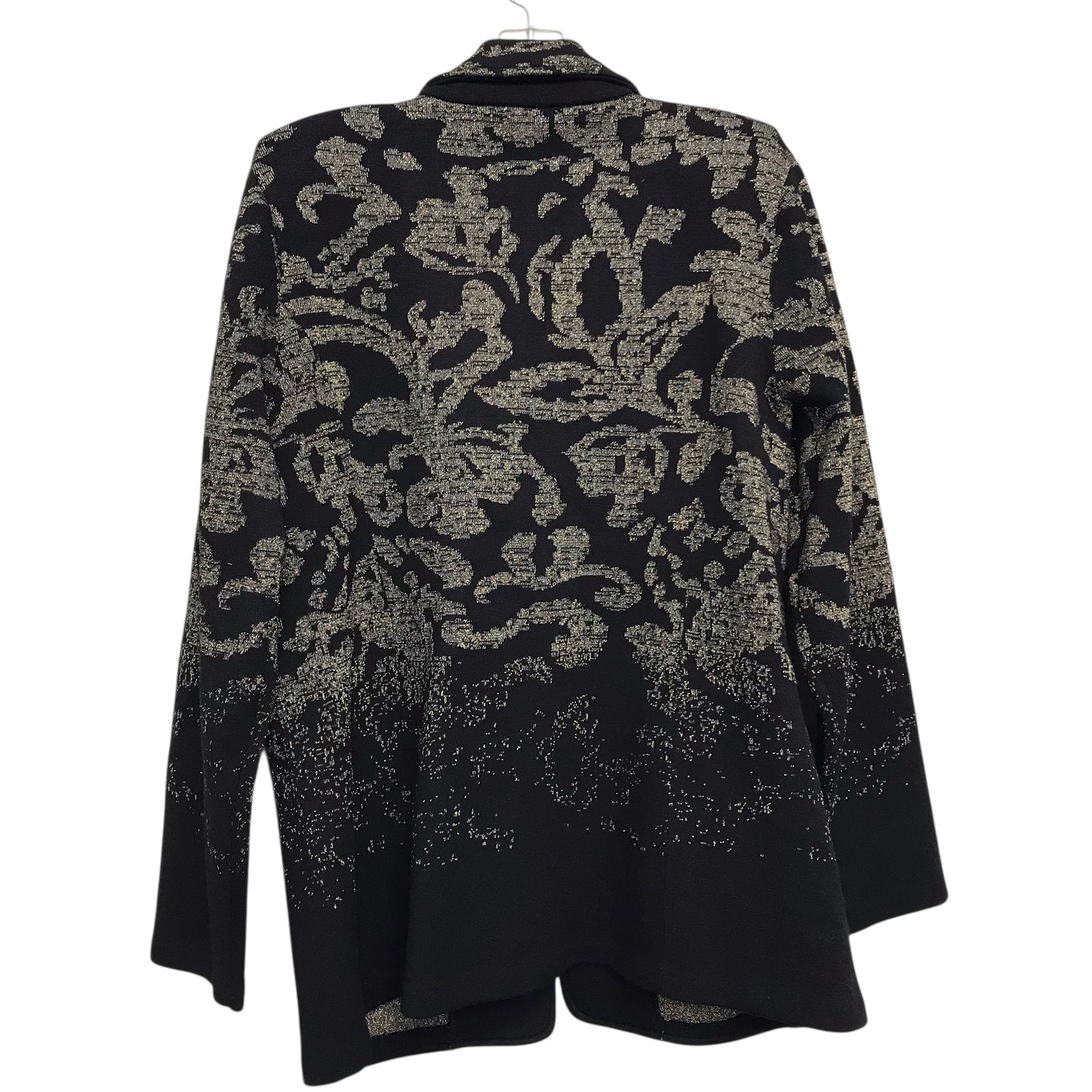 Blazer By Chicos In Black & Gold, Size:L