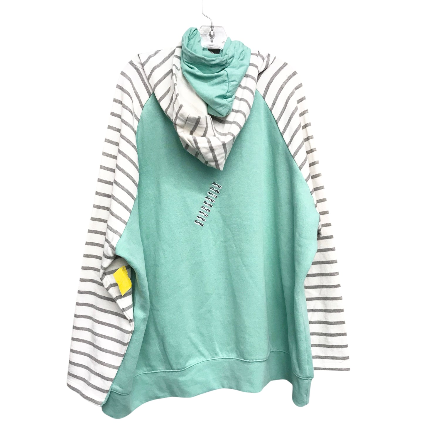 Sweatshirt Hoodie By Enza In Green & Grey, Size:3X