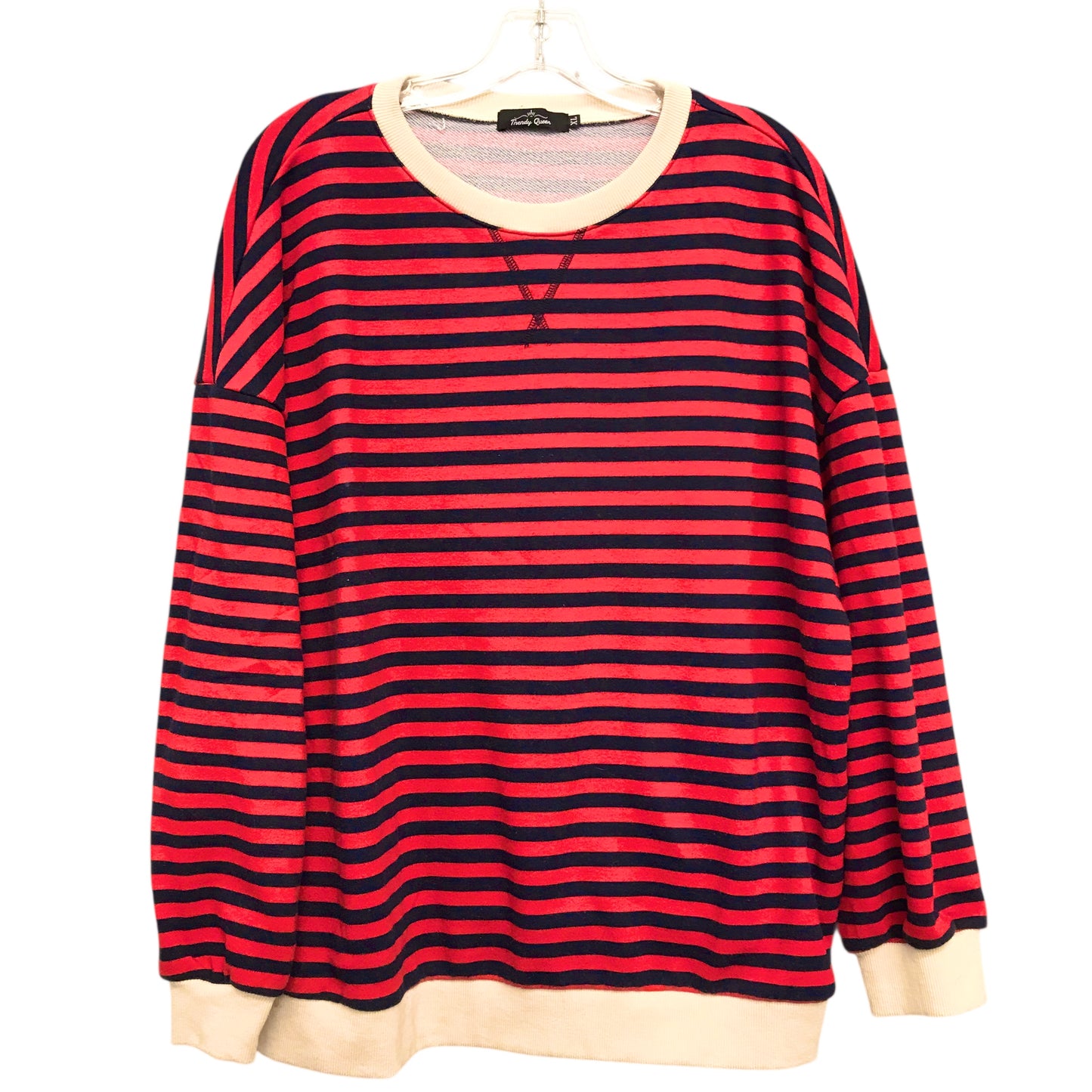 Top Ls By Trendy Queen In Striped Pattern, Size:Xl