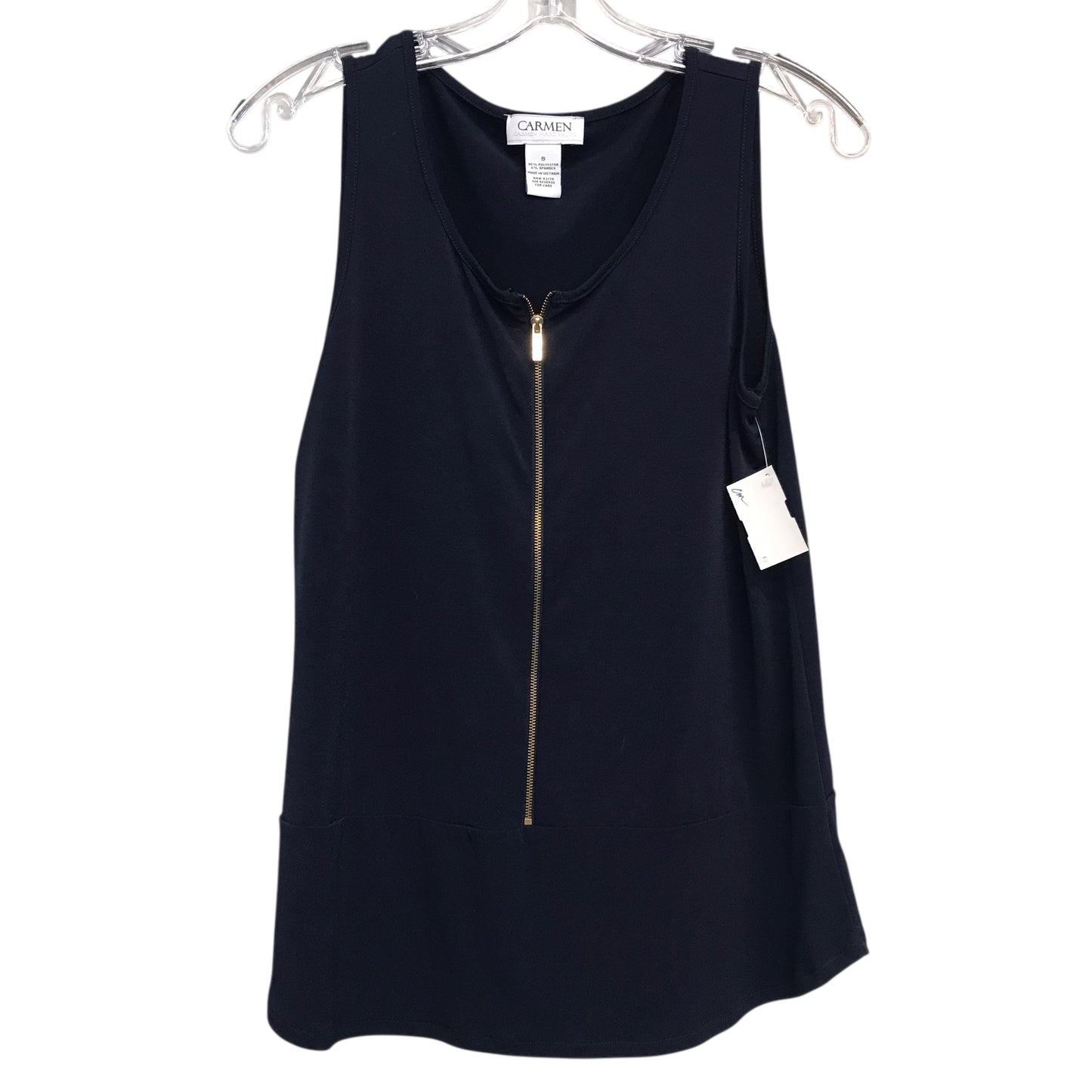Top Sleeveless By Carmen By Carmen Marc Valvo In Navy, Size:S