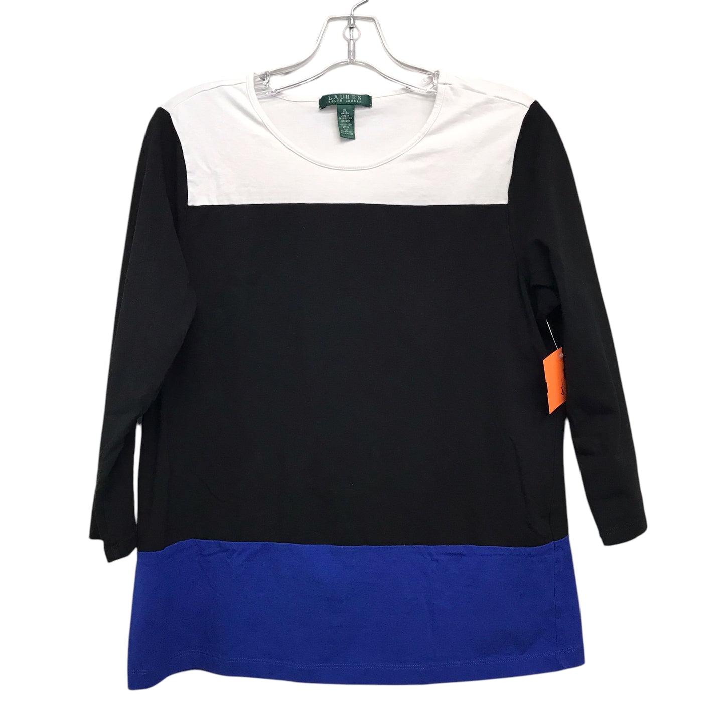 Top Ls By Lauren By Ralph Lauren In Black & Blue, Size:Xl