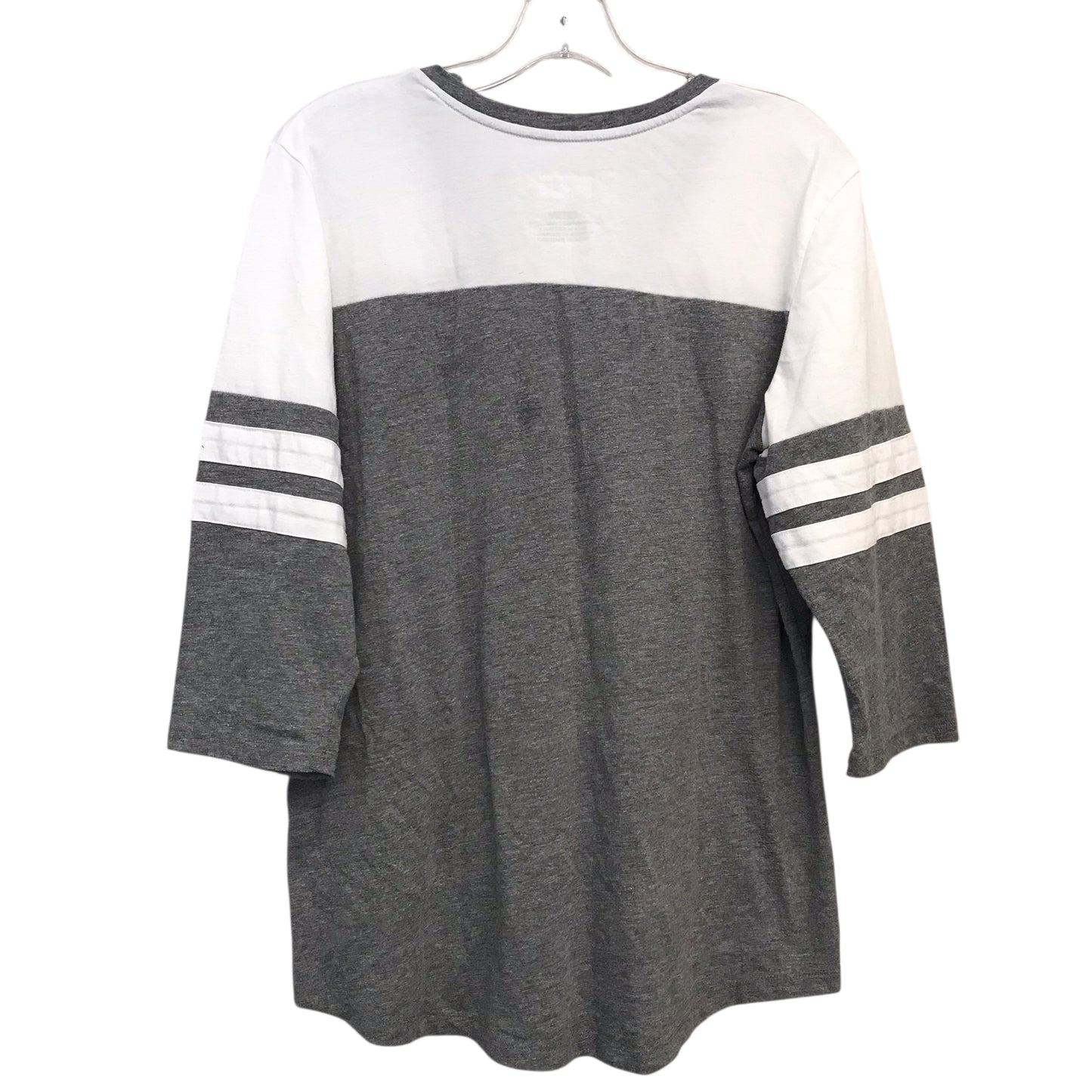 Top 3/4 Sleeve By Team Apparel In Grey & White, Size:Xl