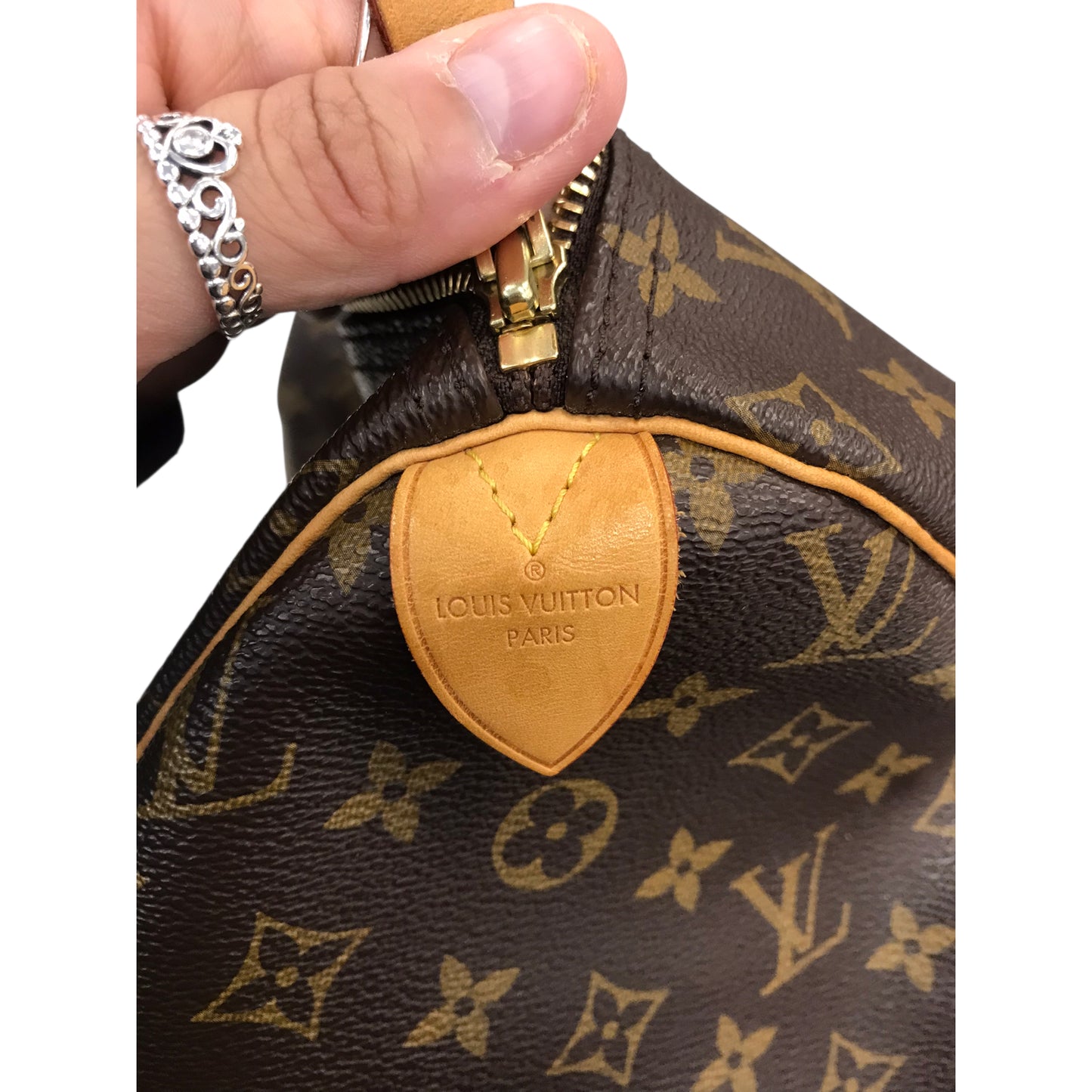 Handbag Luxury Designer By Louis Vuitton In Brown, Size:Large