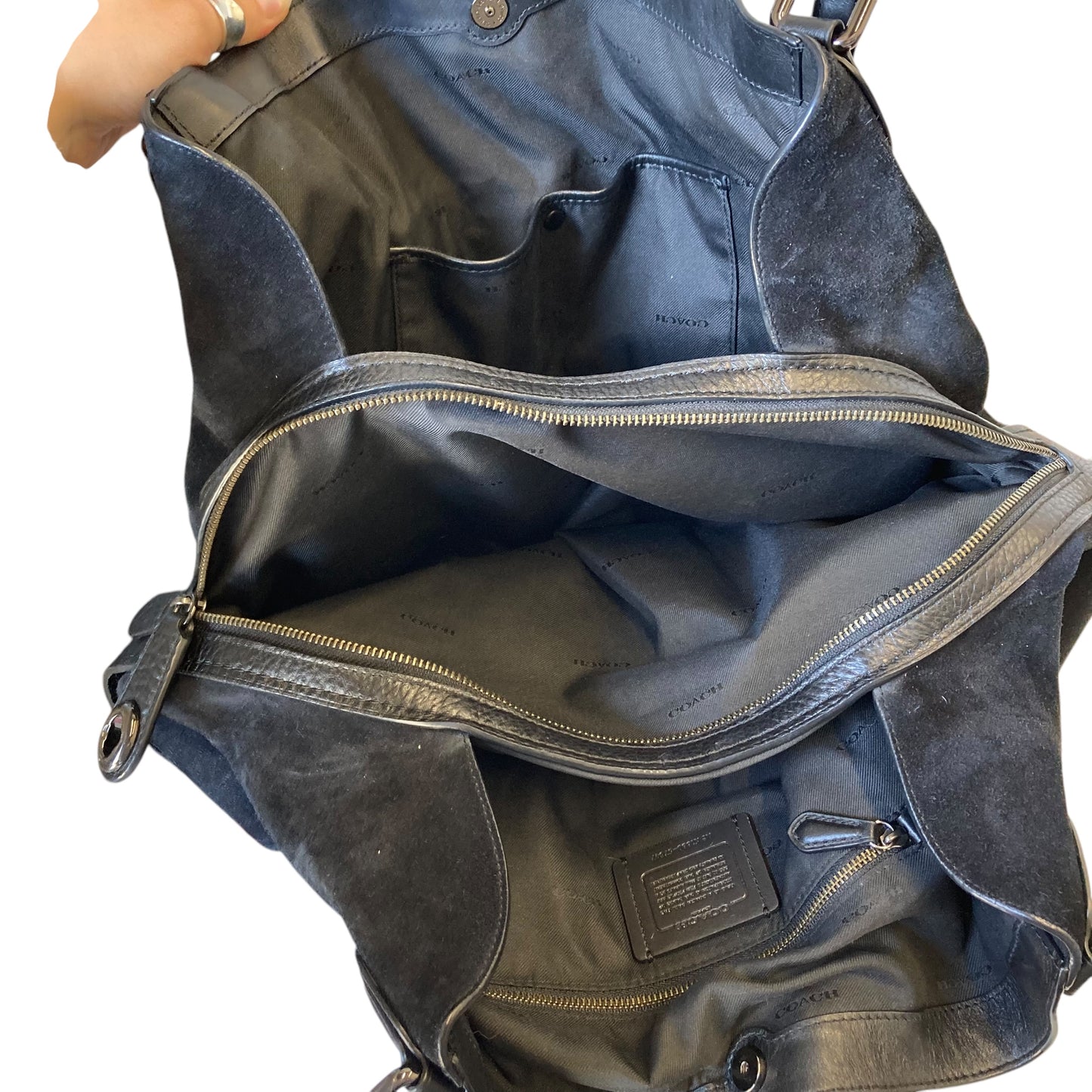 Handbag Designer By Coach In Black, Size:Large