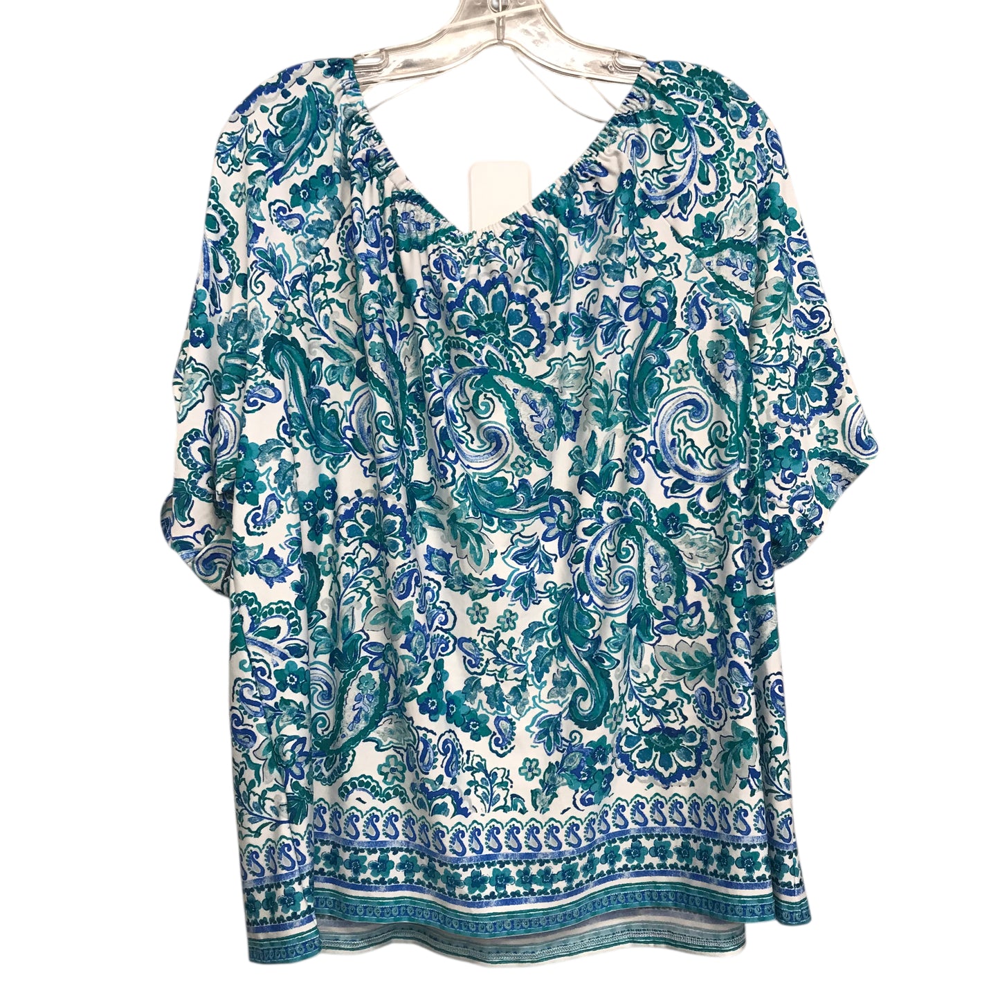 Top Ss By Cece In Green & White, Size:Xl