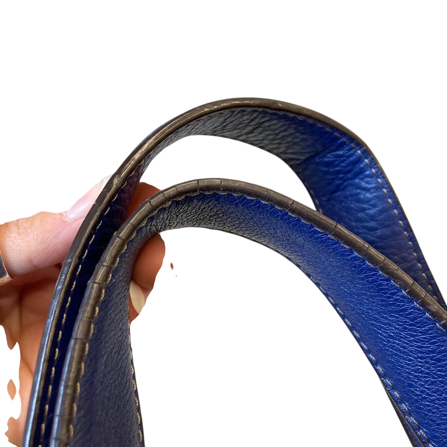 Handbag Leather By Tignanello Purses In Blue, Size:Medium