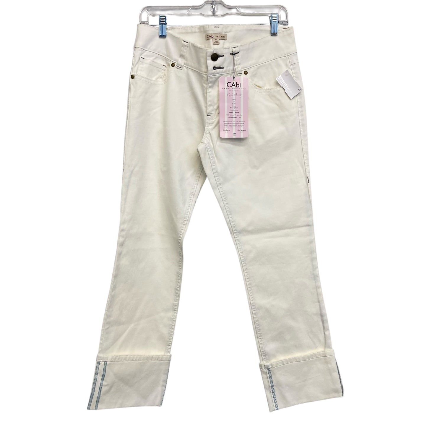 Jeans Straight By Cabi In Cream Denim, Size:6