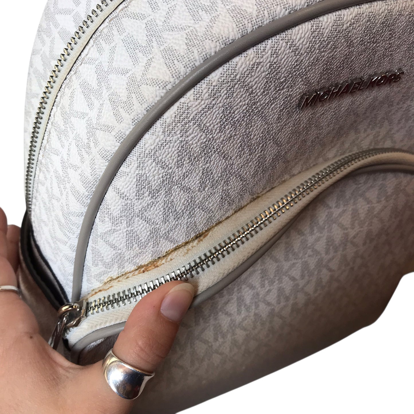 Backpack Designer By Michael Kors In Ivory, Size:Medium