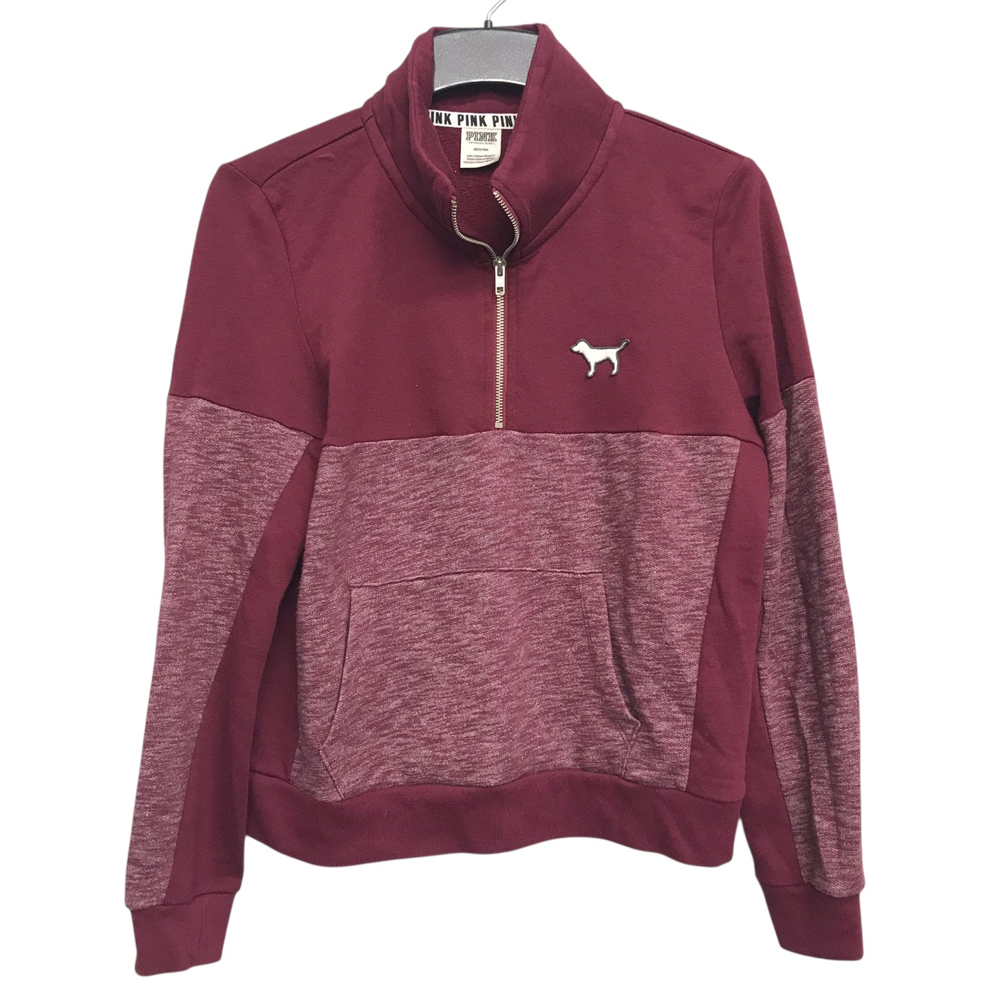 Athletic Sweatshirt Collar By Pink In Maroon, Size:M
