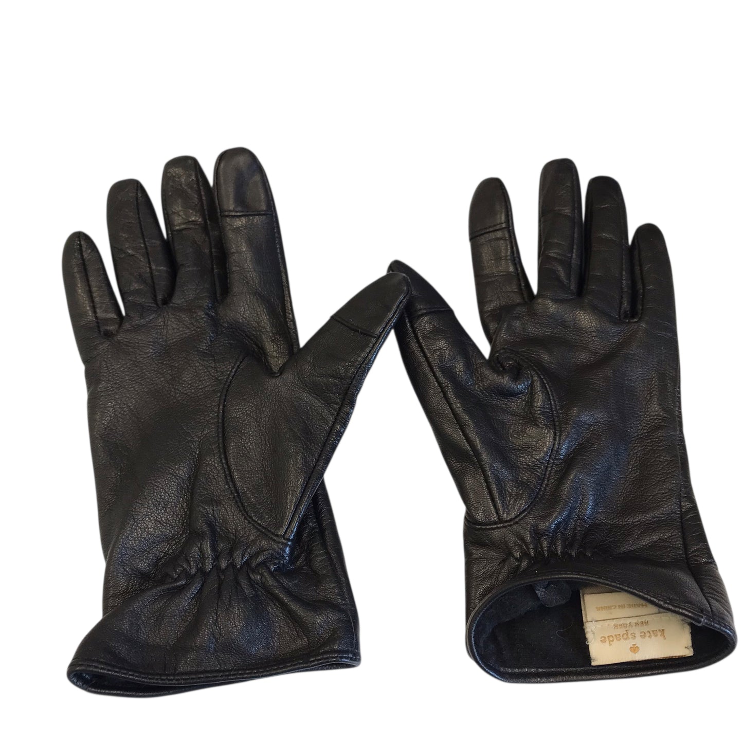 Leather Gloves Designer By Kate Spade In Black