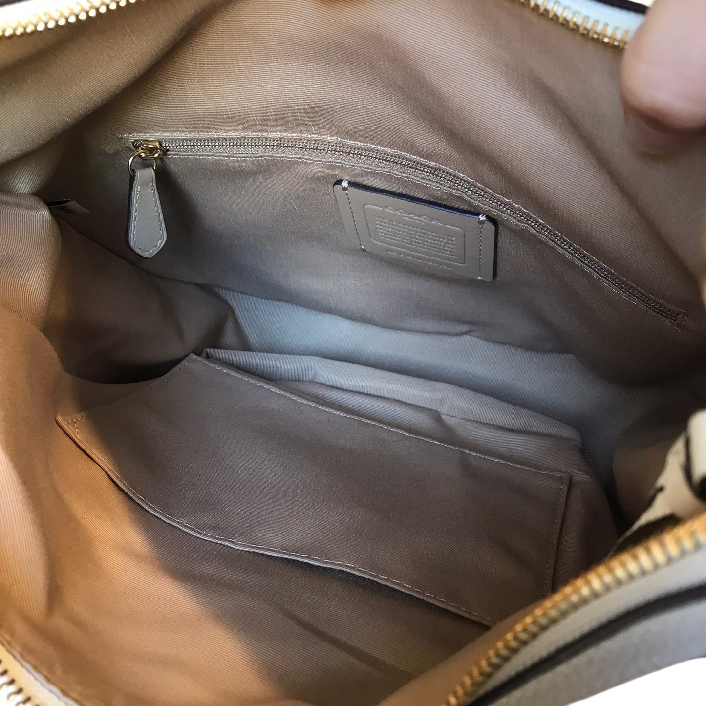 Handbag Designer By Coach In Cream, Size:Medium