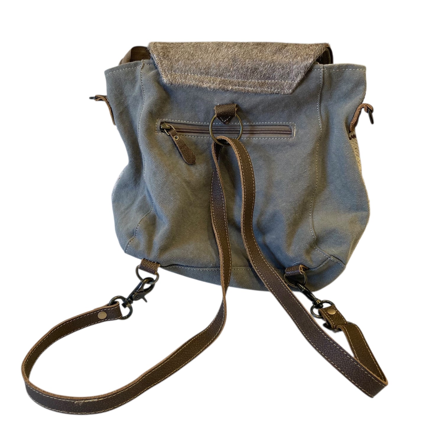 Backpack By Myra Bay In Brown & Cream, Size:Medium