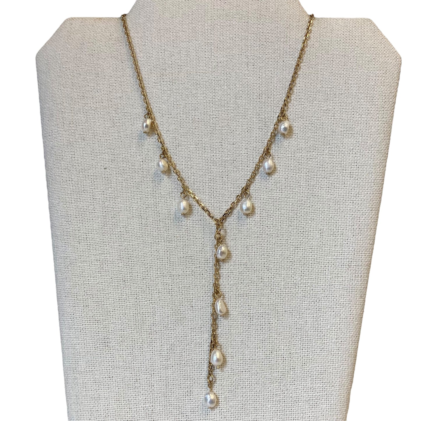 Necklace Lariat & Y-Drop By Express In Gold