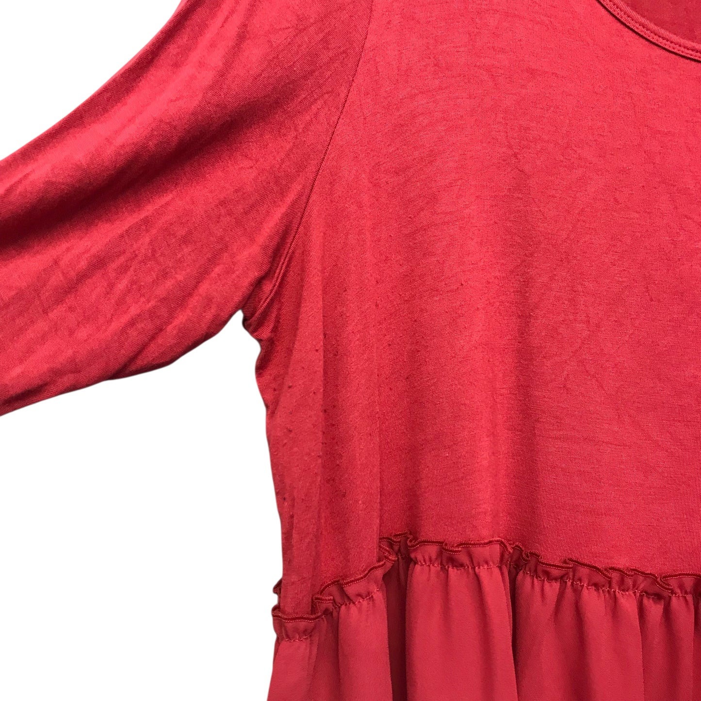 Top 3/4 Sleeve By Evri In Red, Size:1X