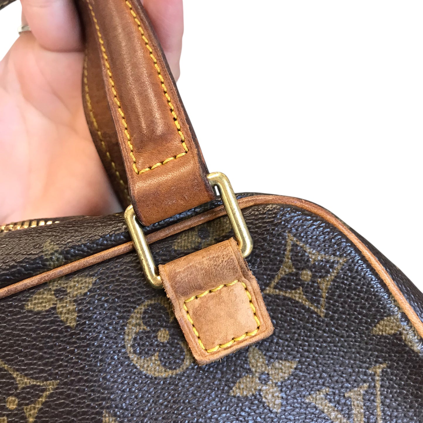 Handbag Luxury Designer By Louis Vuitton In Brown, Size:Medium