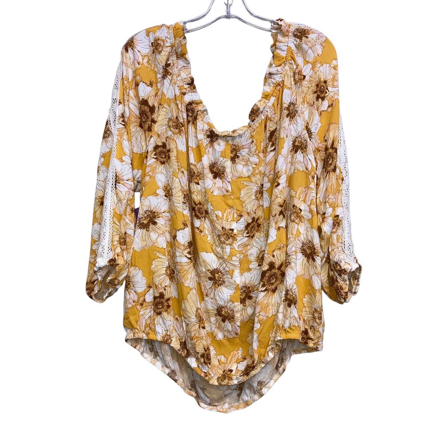 Top Ls By Maurices In Floral Print, Size:2X