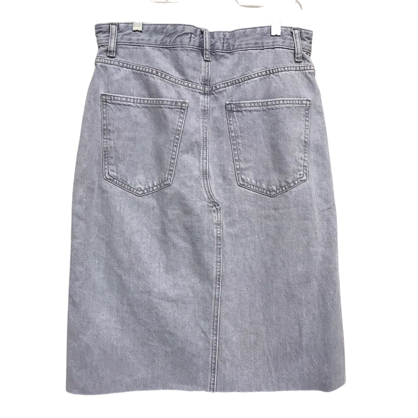 Skirt Midi By Zara In Blue Denim, Size:8