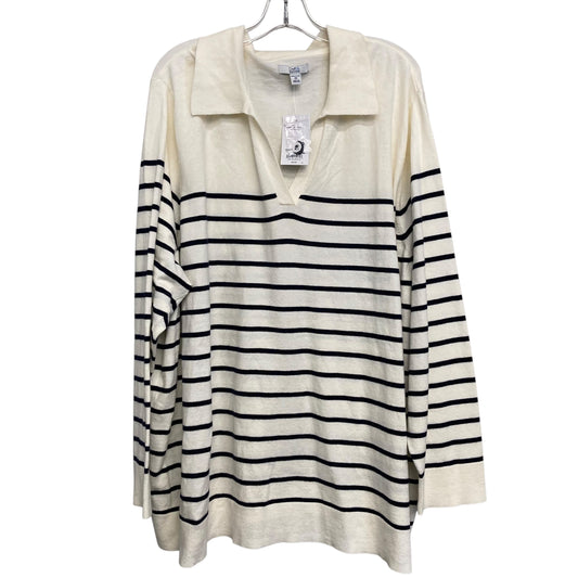 Sweater By Croft And Barrow In Striped Pattern, Size:4X