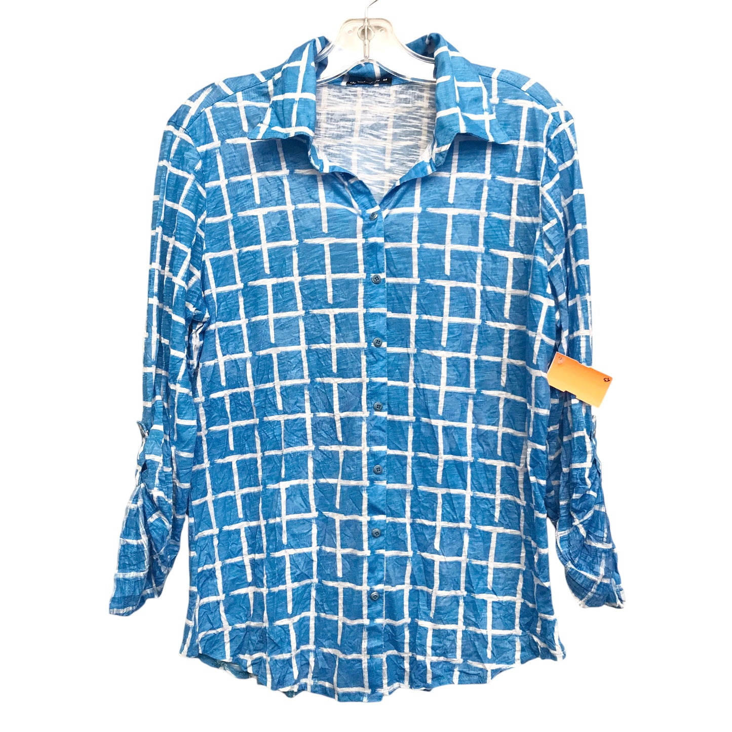 Top Ls By David Cline In Blue & White, Size:M