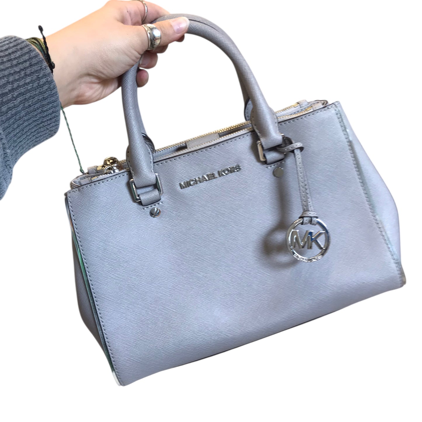 Handbag Designer By Michael Kors In Grey, Size:Medium