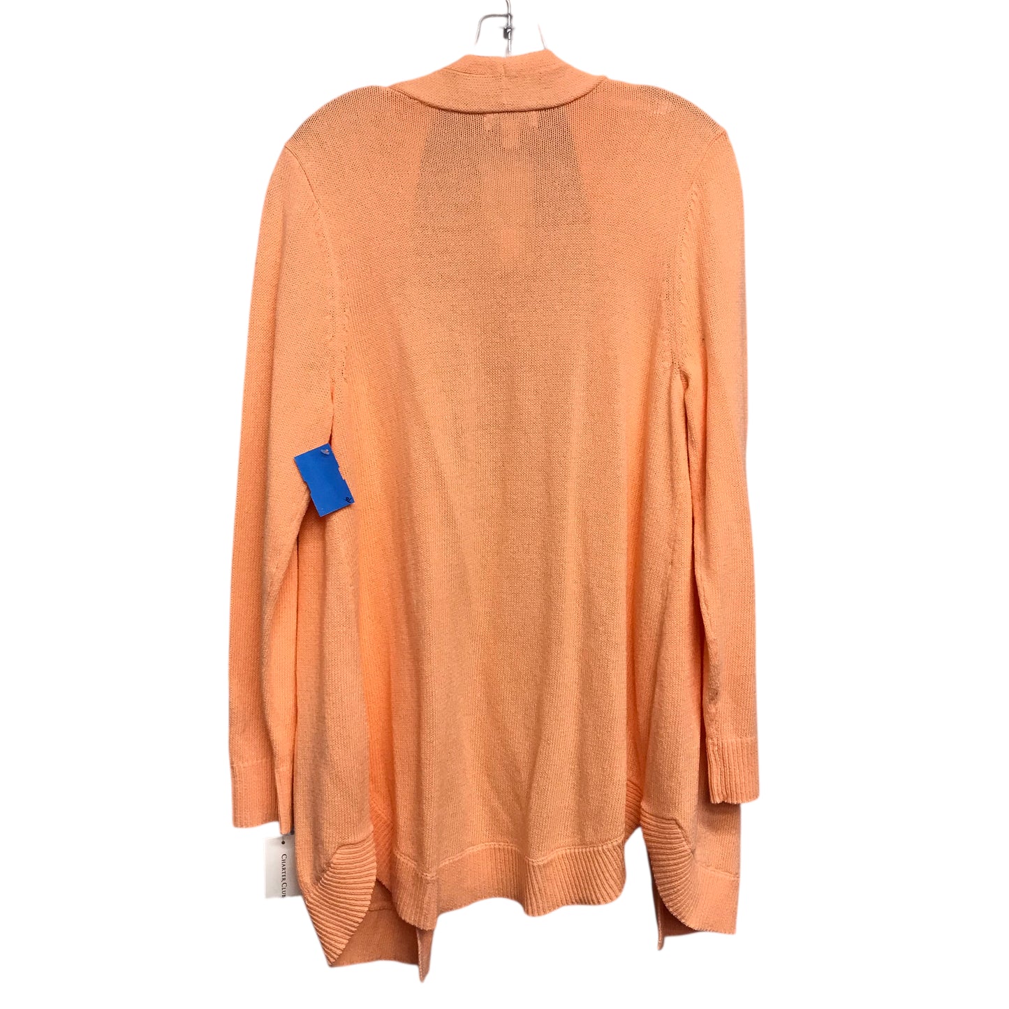 Sweater Cardigan By Charter Club In Peach, Size:L