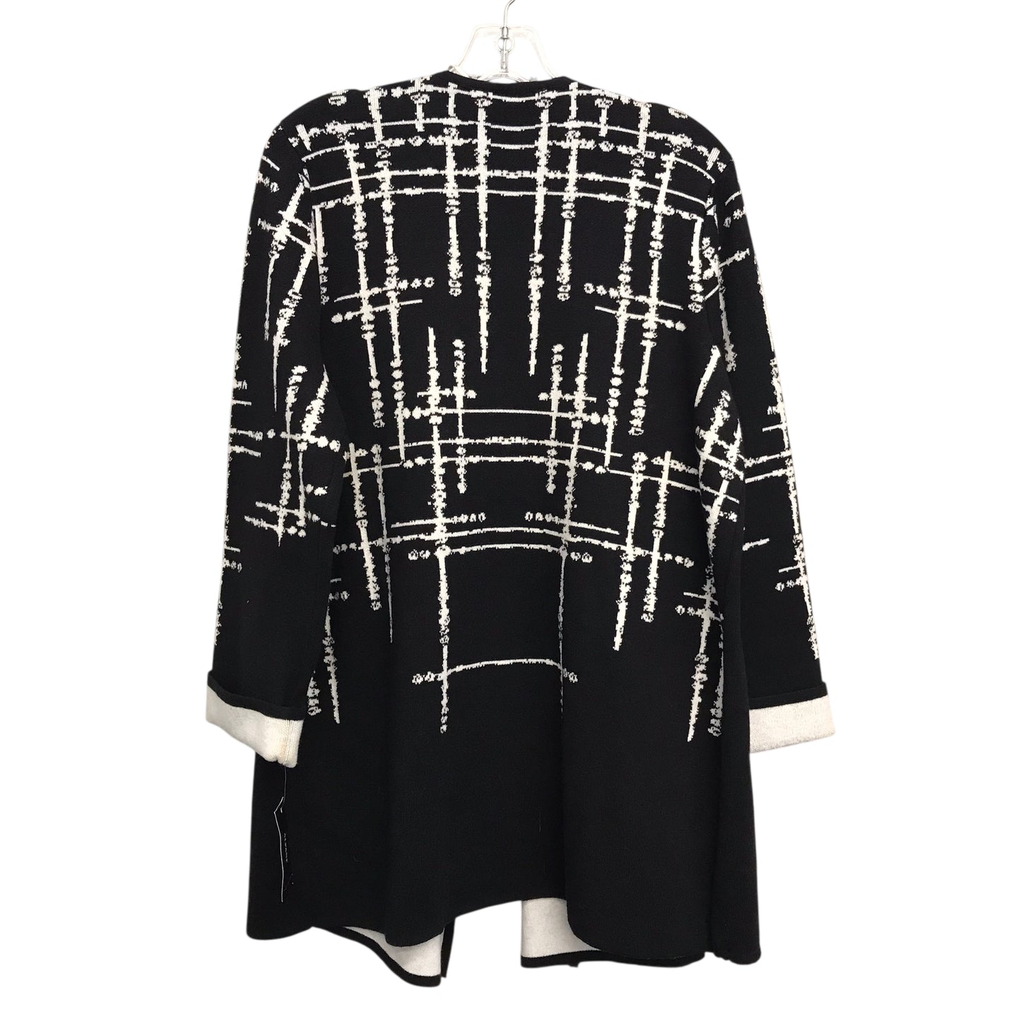Sweater Cardigan By Alfani In Black & White, Size:L