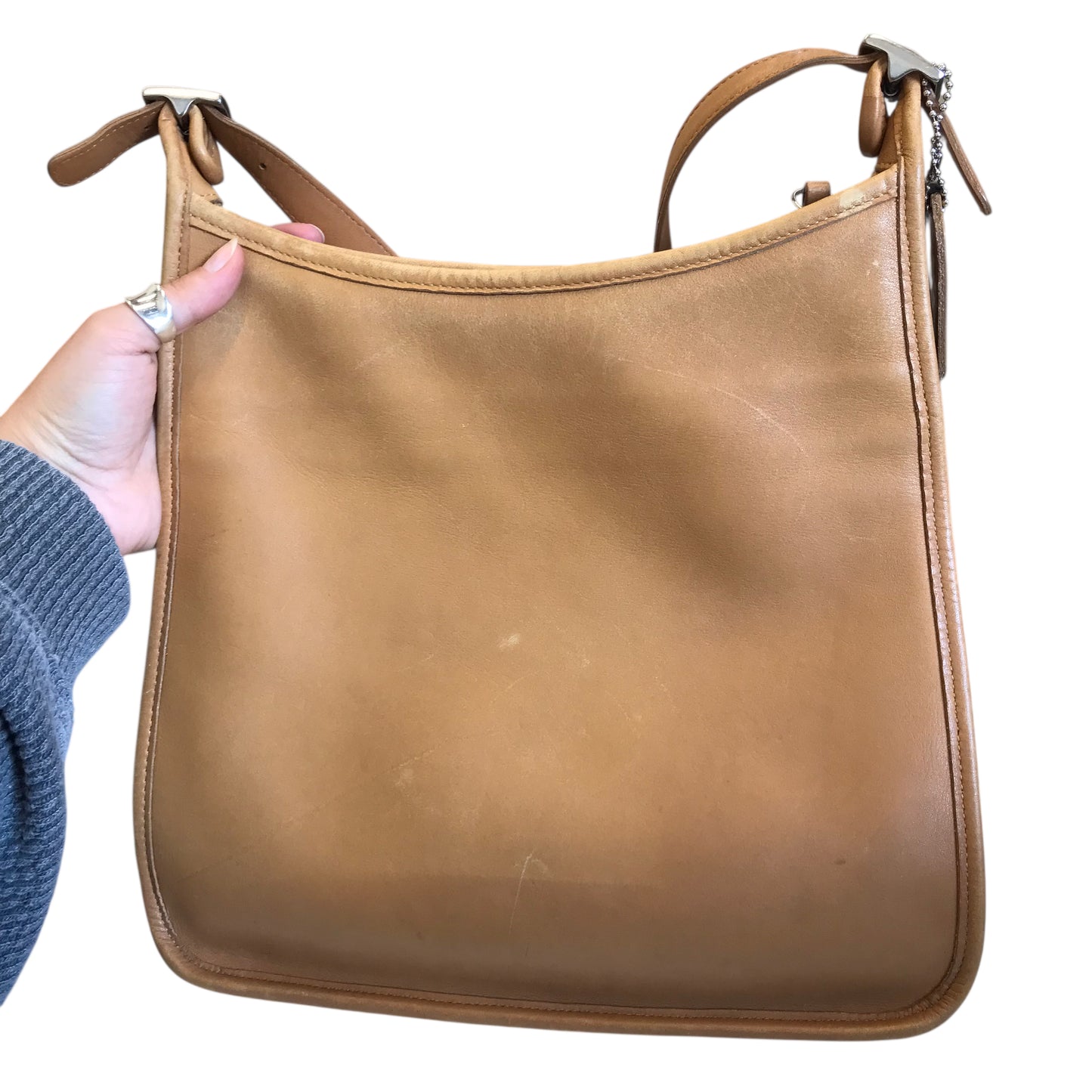 Crossbody Designer By Coach In Tan, Size:Small