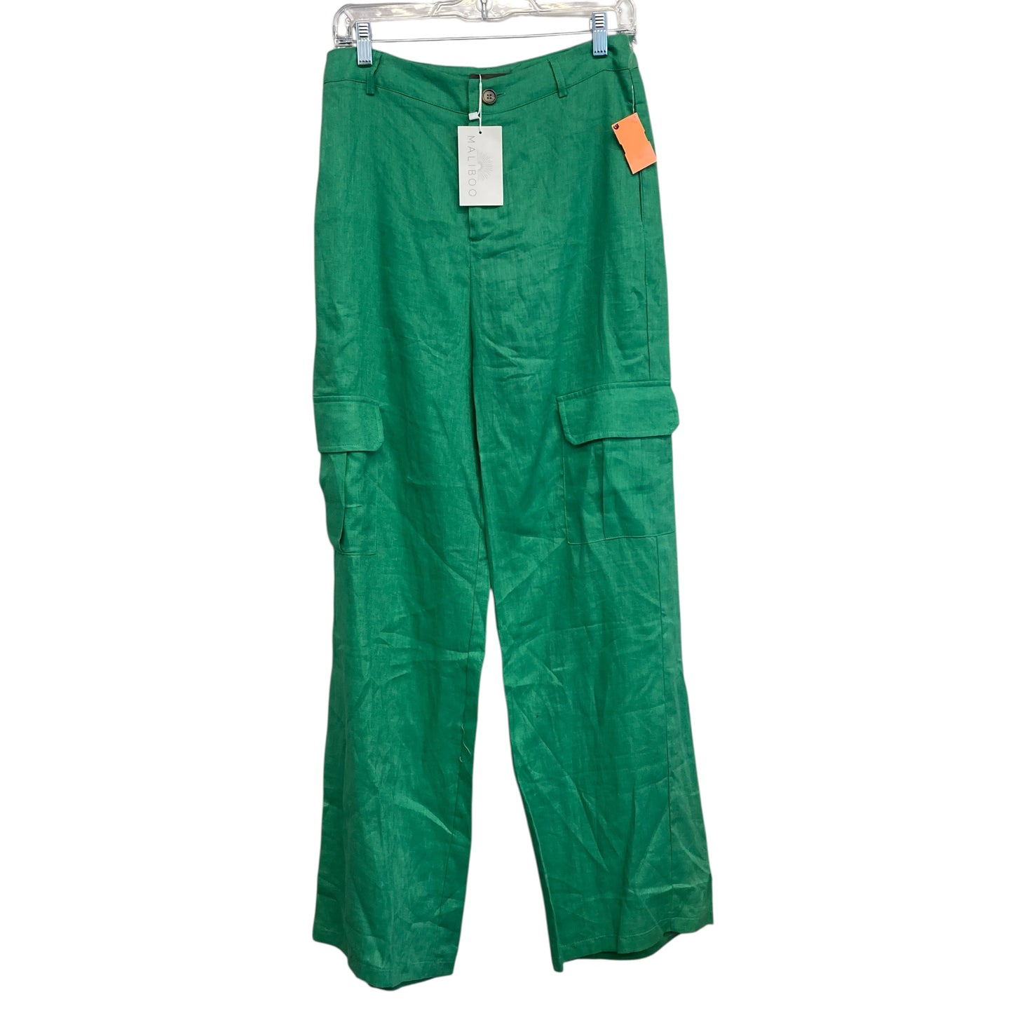 Pants Linen By Sans Souci In Green, Size:8