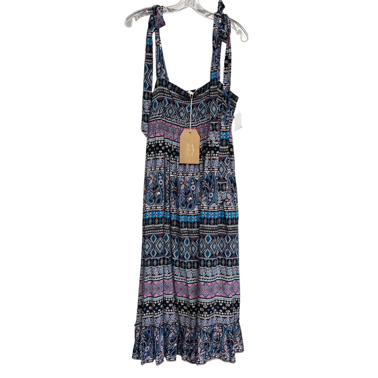 Dress Casual Midi By Listicle In Black & Blue, Size:M