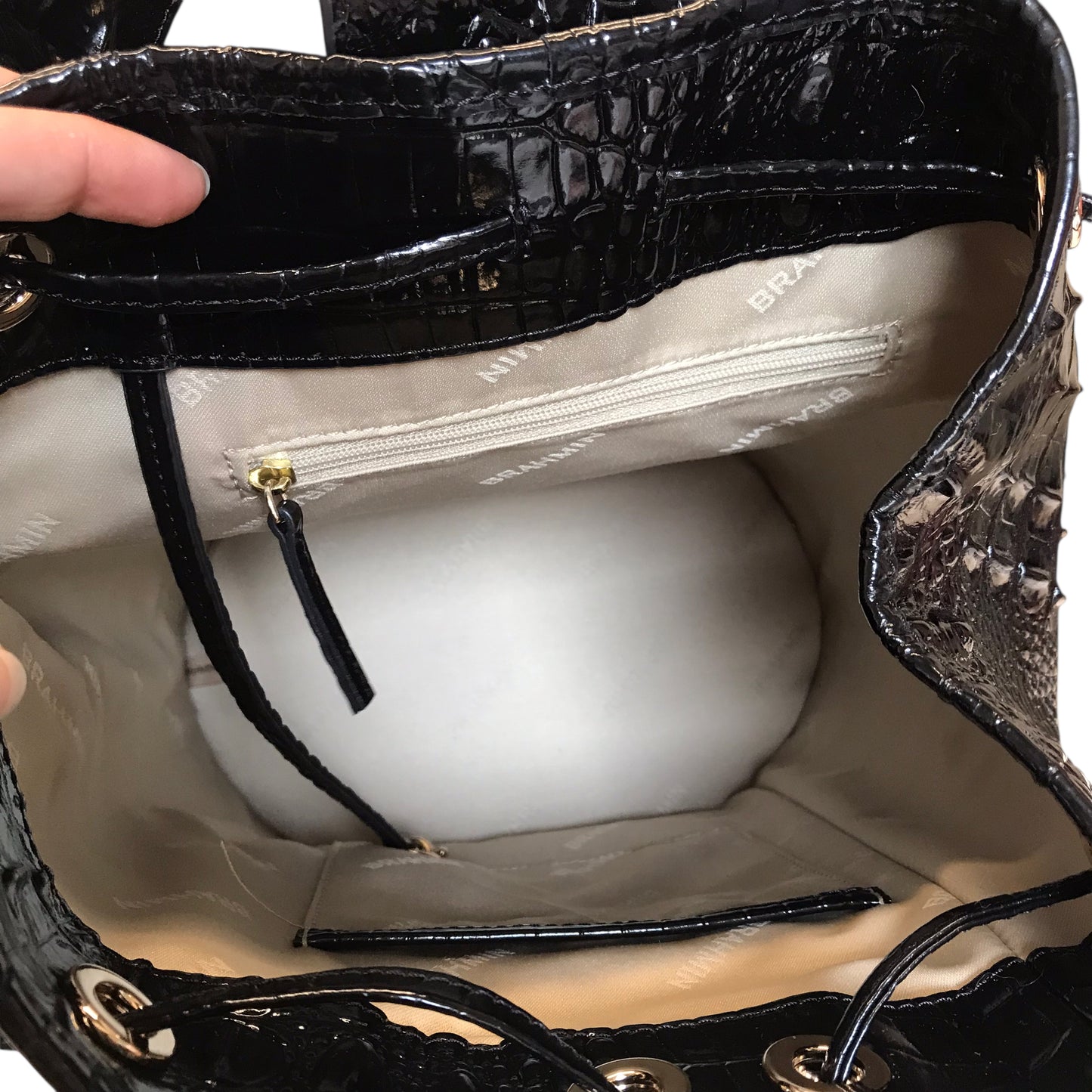 Handbag Designer By Brahmin In Black, Size:Medium