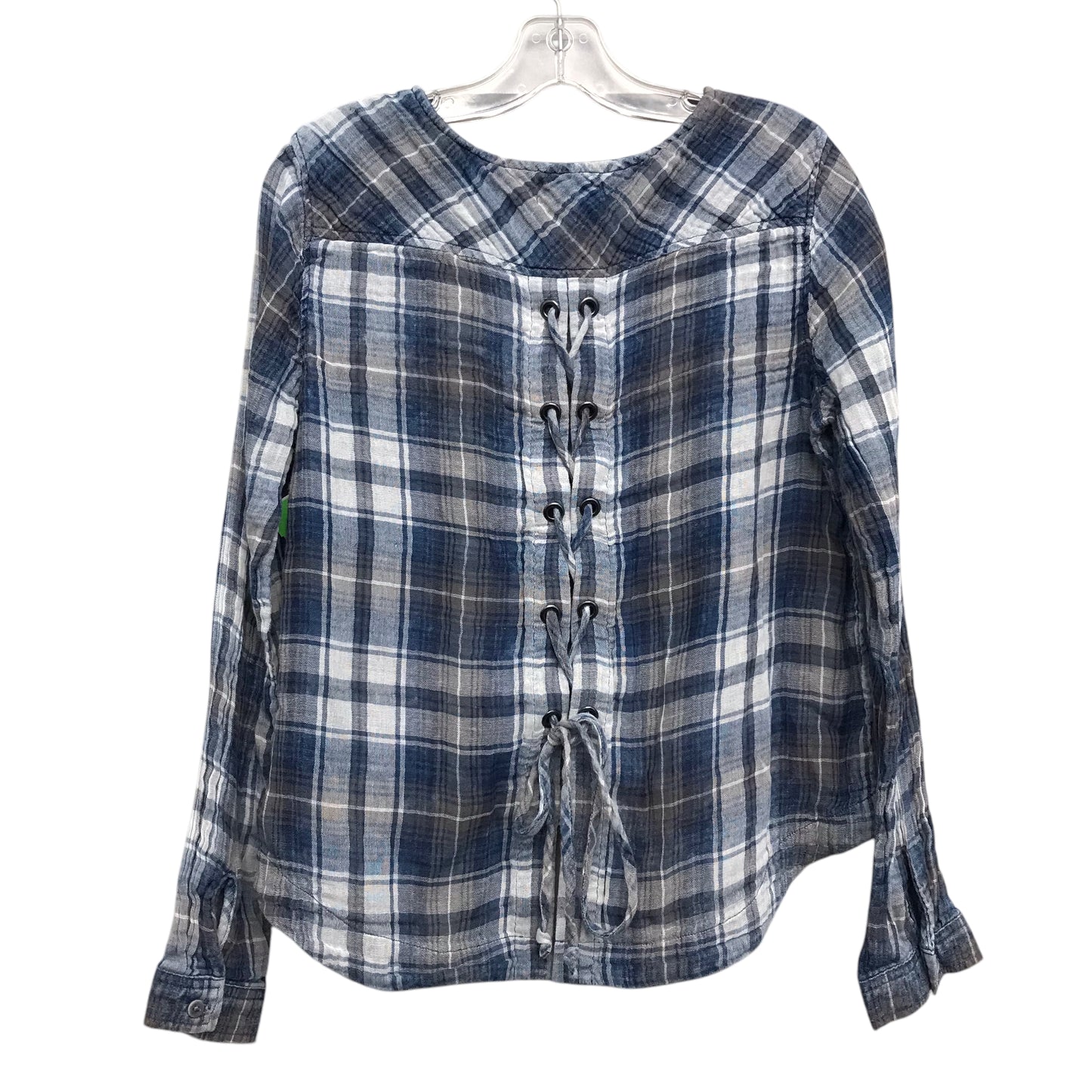 Top Ls By Cloth & Stone In Plaid Pattern, Size:M