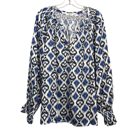 Top Ls By Destination 365 In Blue & White, Size:3X