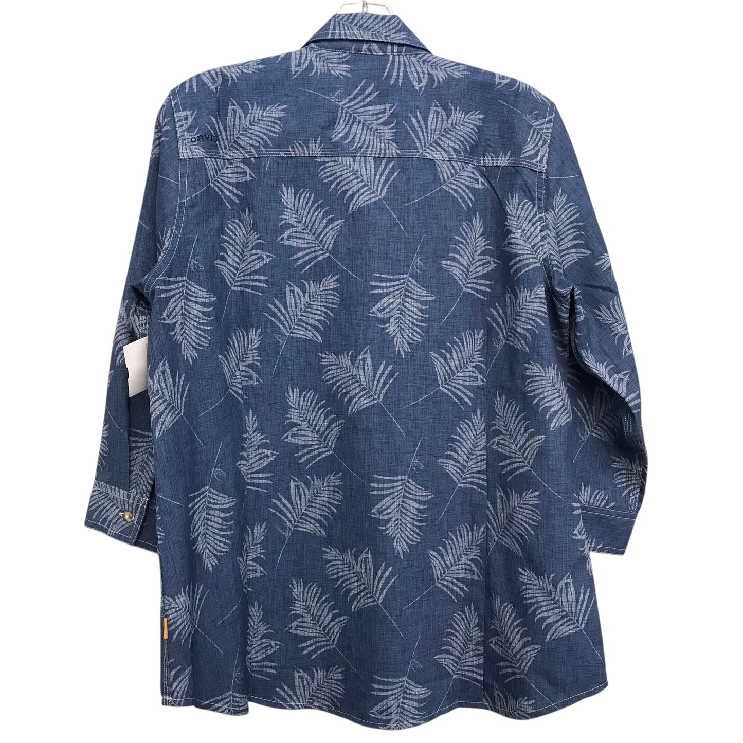 Top 3/4 Sleeve By Orvis In Blue & White, Size:L