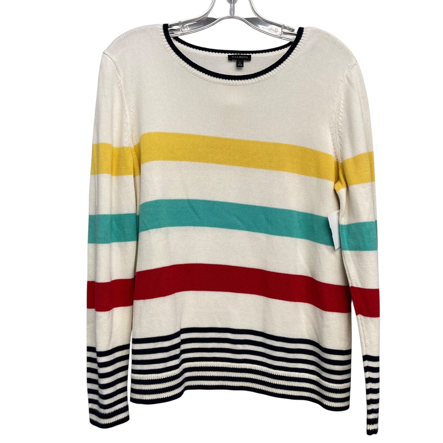 Sweater By Talbots In Striped Pattern, Size:L