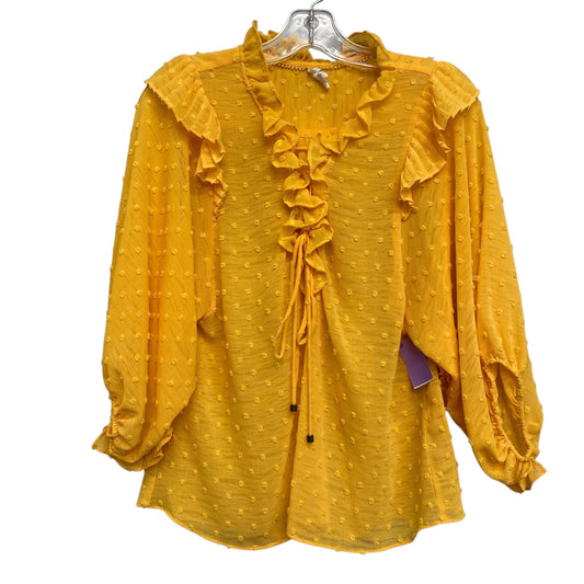 Top 3/4 Sleeve By Anthropologie In Yellow, Size:Xs
