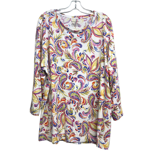 Top 3/4 Sleeve By West Bound In Multi, Size:2X