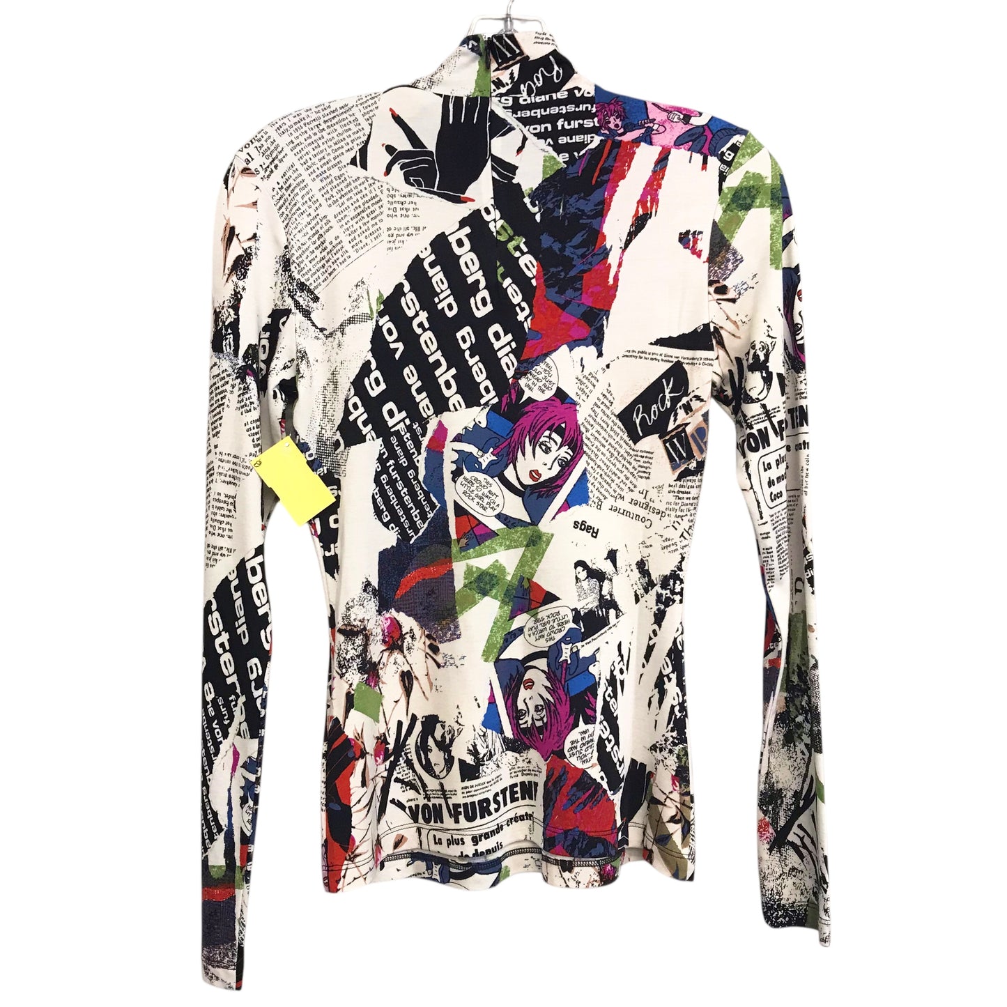 Top Ls Designer By Diane Von Furstenberg In Black & White, Size:Xs