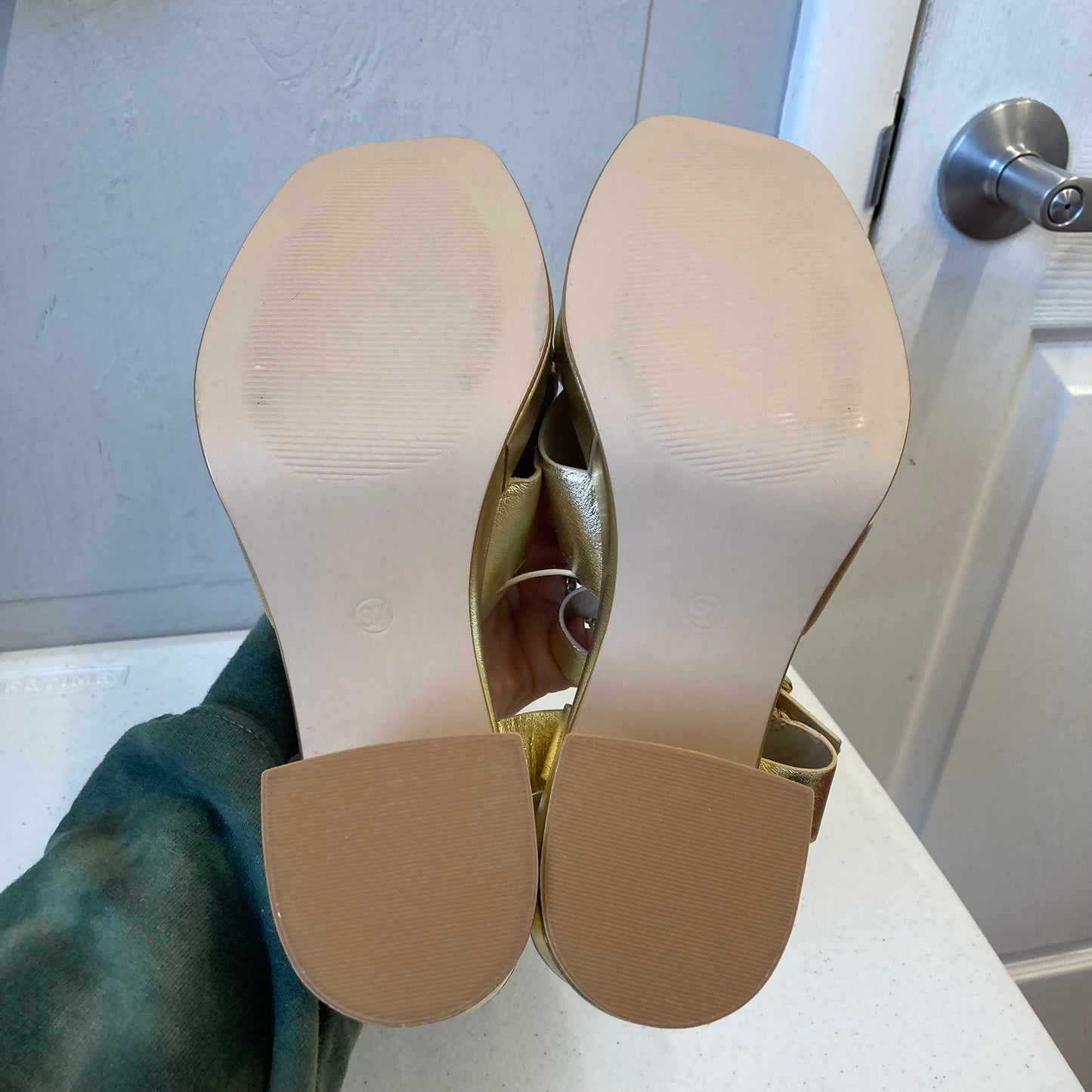 Sandals Heels Block By Seychelles In Gold, Size:9.5