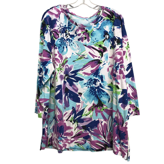 Top 3/4 Sleeve By West Bound In Multi, Size:2X