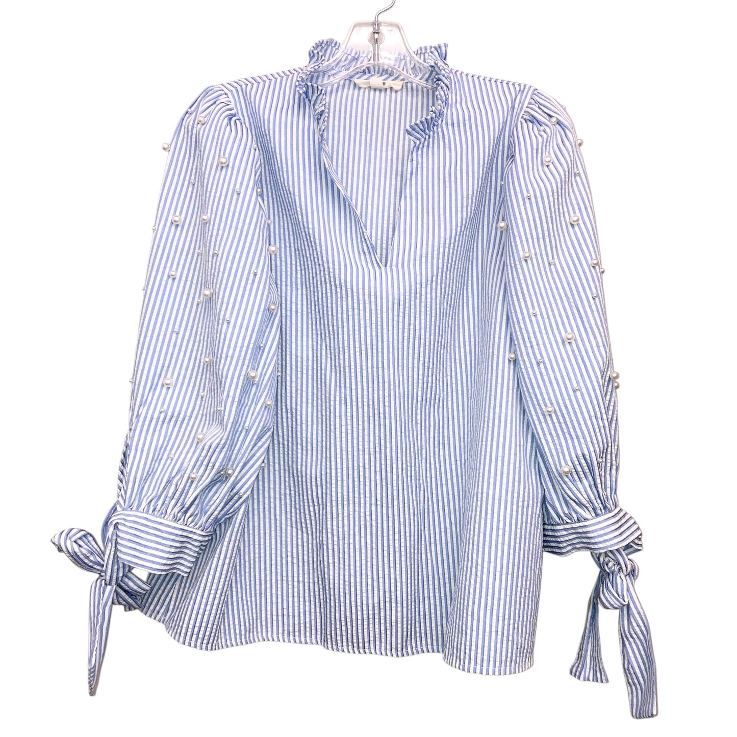 Top 3/4 Sleeve By Entro In Blue & White, Size:M