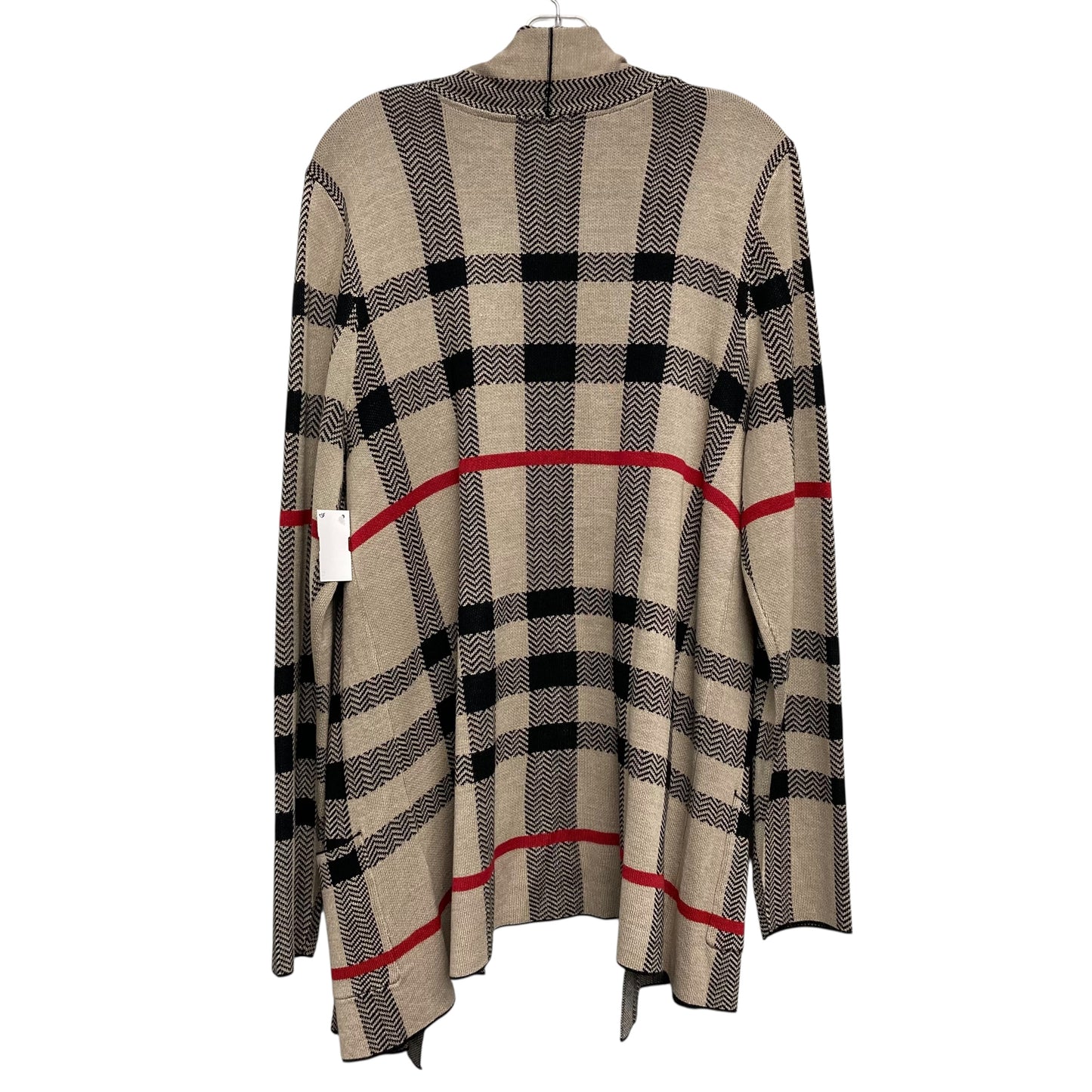 Sweater Cardigan By Leo And Nicole In Plaid Pattern, Size:Xl
