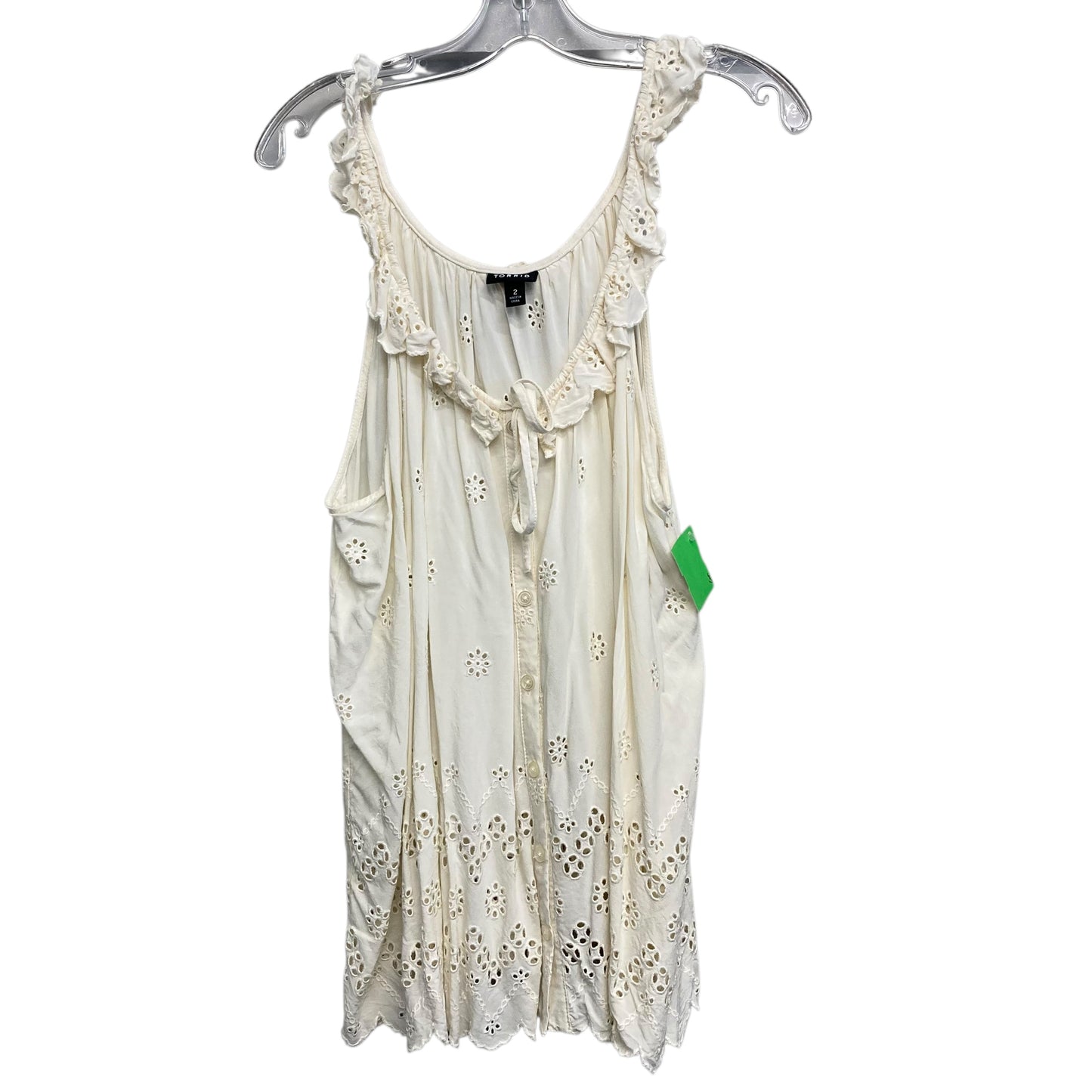 Top Sleeveless By Torrid In White, Size:2X