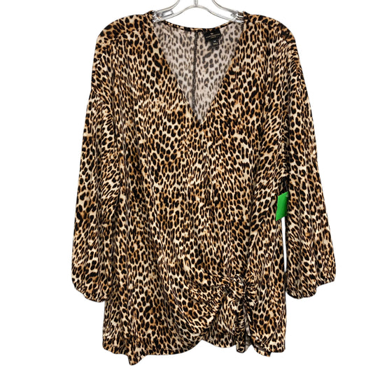 Top Ls By Worthington In Animal Print, Size:1X