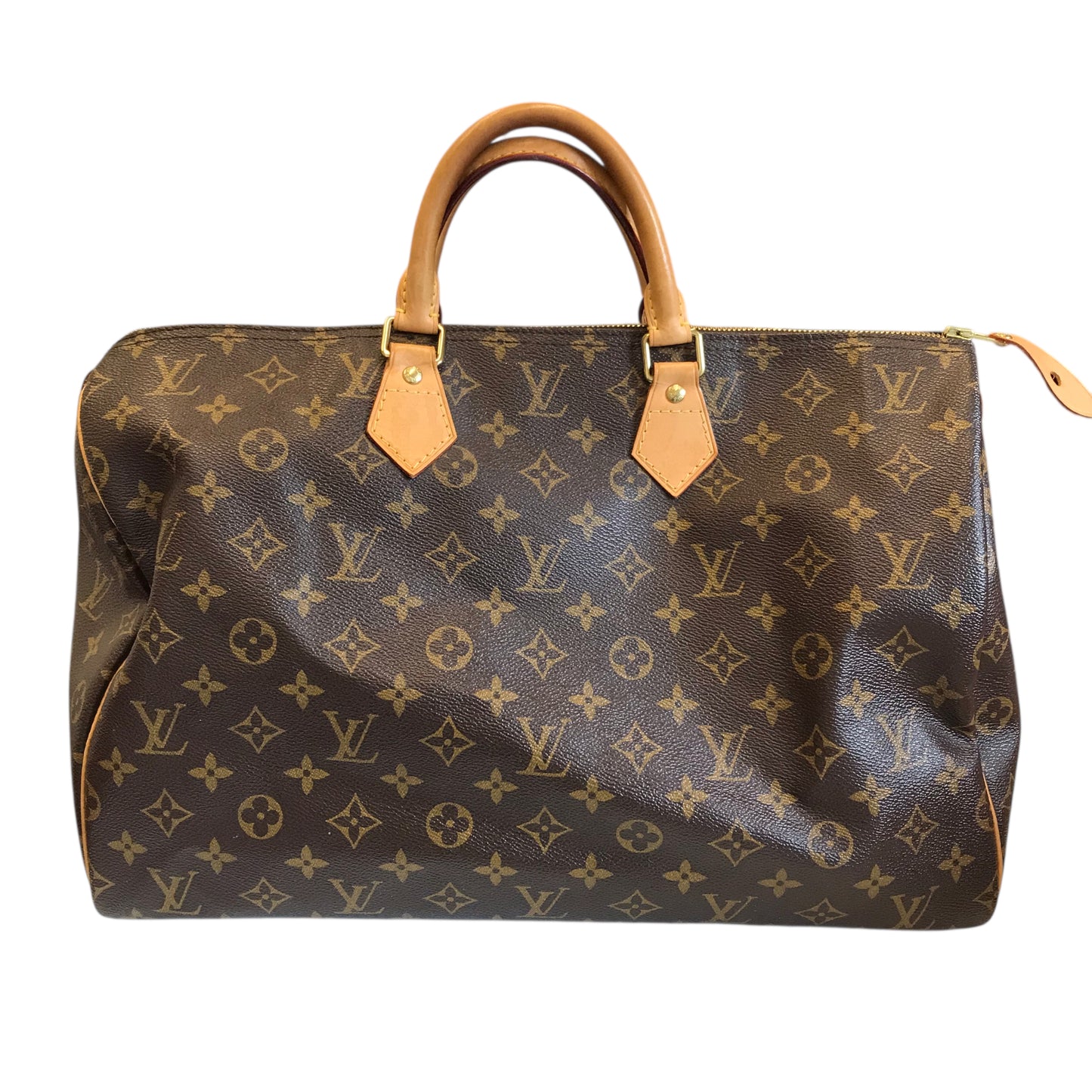 Handbag Luxury Designer By Louis Vuitton In Brown, Size:Large