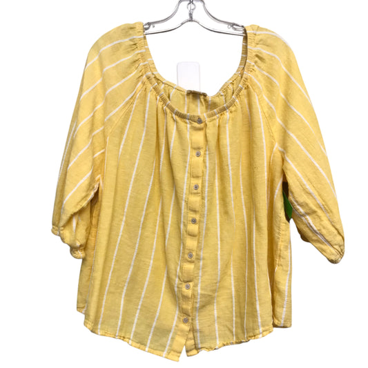 Top 3/4 Sleeve By Style And Company In Striped Pattern, Size:2X