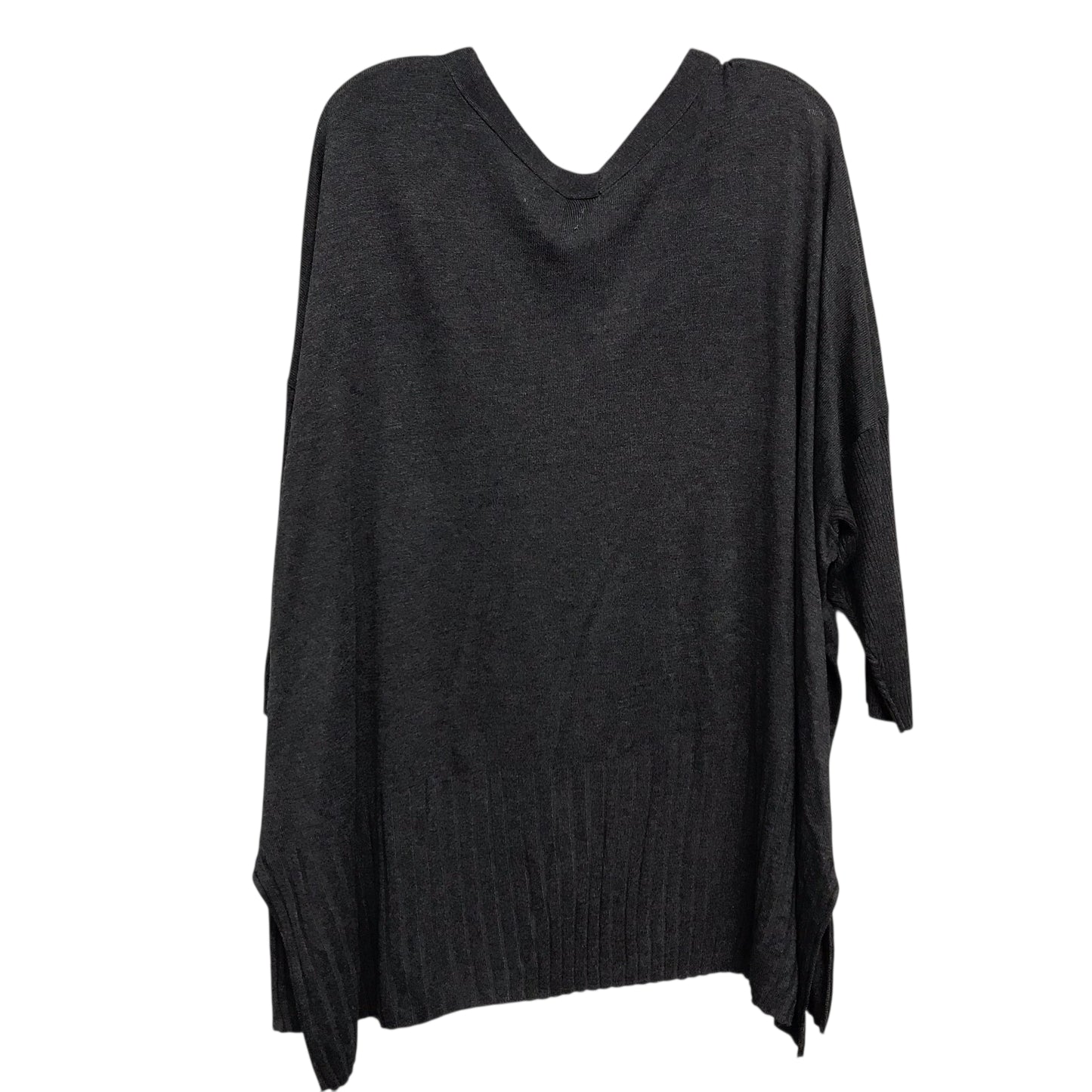 Top 3/4 sleeve By Evri In Grey, Size:2X